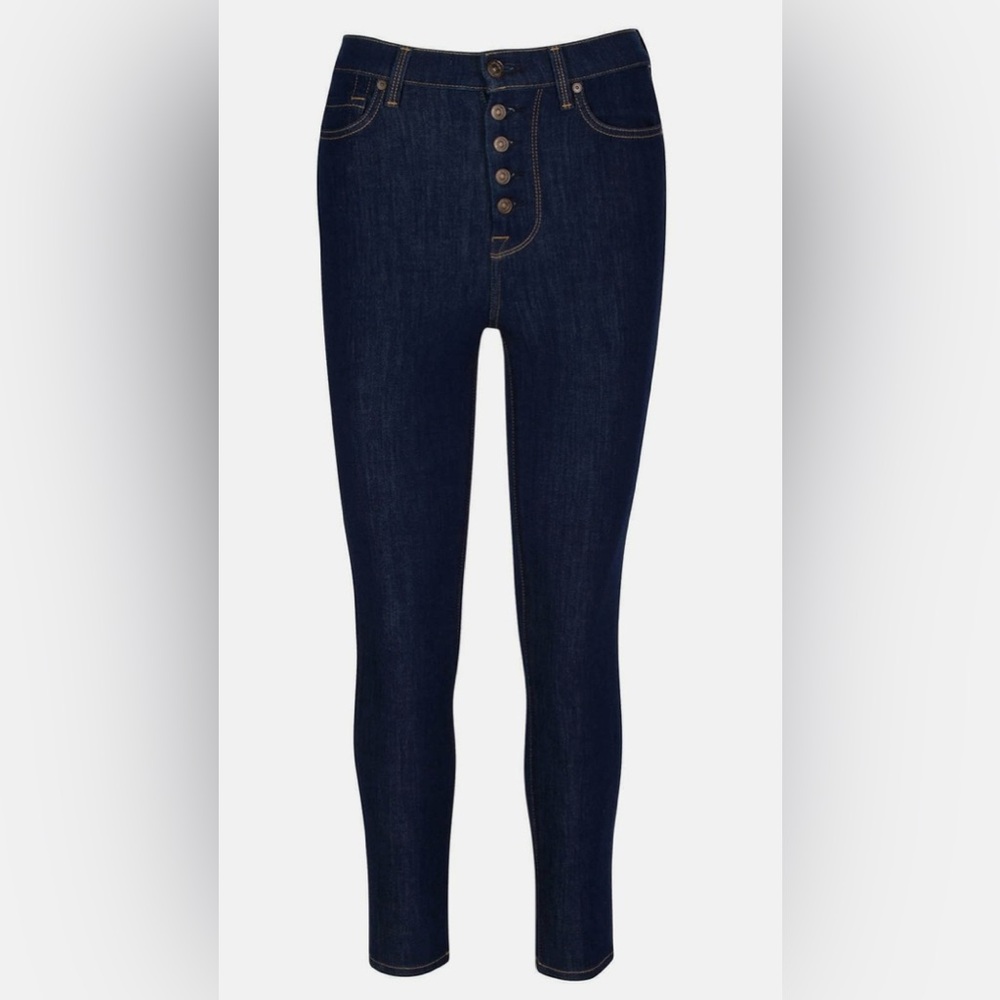 7 For All Mankind Aubrey Super High Rise Button Fly Skinny Jeans
